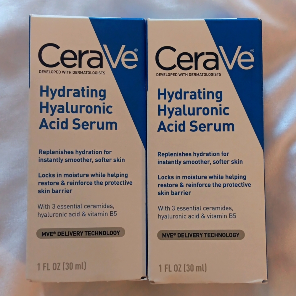 2 packs of hydrating hyaluronic acid serum cerave